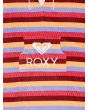 Toalla Poncho Roxy Ponchito rosa con estampado a rayas para mujer bolsillo y bordado logo