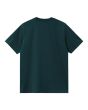 Camiseta de manga corta Carhartt WIP American Script color Deep Lagoon para hombre posterior