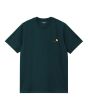 Camiseta de manga corta Carhartt WIP American Script color Deep Lagoon para hombre