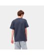Hombre con camiseta de manga corta Carhartt WIP American Script Azul espalda
