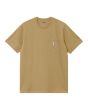 Camiseta de manga corta con bolsillo Carhartt WIP Pocket Agate Beige para hombre