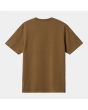 Camiseta de manga corta con bolsillo Carhartt WIP Pocket T-Shirt marrón para hombre posterior