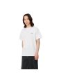Hombre con camiseta holgada manga corta Carhartt WIP Script Embroidery Blanca con logo negro