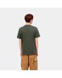 Hombre con camiseta de manga corta Carhartt WIP Script verde posterior
