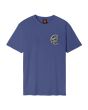 Camiseta orgánica de manga corta Santa Cruz Crescent Moon Chest azul para hombre