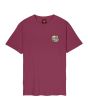 Camiseta de manga corta Santa Cruz Flaming Dice Dot Chest burdeos para hombre