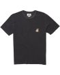 Camiseta con bolsillo Vissla Flying Scoundrels SS negra frontal