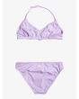 Conjunto de bikini triangular Roxy Swim For Days Girl Violeta para niñas de 6 a 16 años posterior