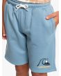 Niño con pantalón corto de felpa Quiksilver Easy day azul bolsillo delantero