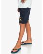 Niño con short de felpa Quiksilver Easy Day Azul marino lateral