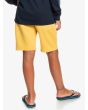 Pantalón corto de felpa Quiksilver Easy Day amarillo para niño posterior
