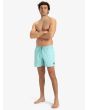 Hombre con Boardshort Quiksilver Everyday Solid Volley 15'' Aqua Sky pierna recta