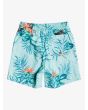 Bañador de natación Quiksilver Paradise Express Volley Youth 15" azul floral para chicos de 8 a 16 años posterior