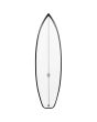 Tabla de Surf Shortboard Chris Christenson OP2 5'11" blanca y negra 31,21Litros FCS II Squash Tail Thruster