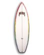 Tabla de Surf Shortboard Lost Rad Ripper 5'10" 31'5 Litros Retro Series blanca con cantos de colores frontal