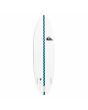 Tabla de Surf Shortboard Quiksilver Discus 6'6''x 21 x 2 7/8 45,3 Litros blanca y azul Futures bottom