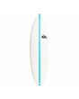 Tabla de Surf Shortboard Quiksilver Discus 6'6''x 21 x 2 7/8 45,3 Litros blanca y azul Futures deck