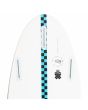 Tabla de Surf Shortboard Quiksilver Discus 6'6''x 21 x 2 7/8 45,3 Litros blanca y azul Futures sistema quillas Futures