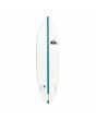 Tabla de Surf Shortboard Quiksilver Discus 6'8'' x 21 1/4 x 2 15/16 47,3 Litros blanca y azul Futures bottom