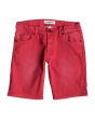 Pantalón corto vaquero Quiksilver Distorsion Colors rojo para niños de 8 a 12 años