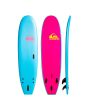 Tabla de Surf Softboard Quiksilver Soft Ultimate 7'0" x 22 1/4” x 3 1/4” 66L en color azul celeste y rosa