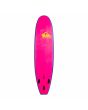 Tabla de Surf Softboard Quiksilver Soft Ultimate 7'6" x 22 1/4” x 3 1/4” 72L frontal en color rosa 