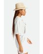 Mujer con Sombrero de paja Brixton Wesley Straw Packable Fedora lateral
