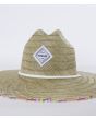Sombrero protector de paja Hurley Diamond Straw Hat Magic Ember para mujer parche