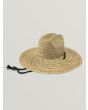 Sombrero Protector de Paja natural trenzada Volcom Quarter para Hombre posterior