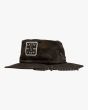 Sombrero de pescador Salty Crew S-Hook Boonie Negro con estampado de camuflaje para hombre