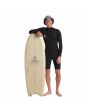 Hombre con springsuit de manga larga y cremallera en el pecho Volcom Modulator 2/2mm negro tabla de surf