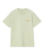 Camiseta orgánica de manga corta Carhartt WIP American Script Pale Olive para hombre