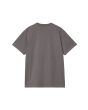 Camiseta de manga corta Carhartt WIP Chase color gris pórfido y dorado para hombre posterior