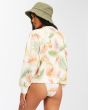 Mujer con Sudadera sin capucha Billabong Cut Off blanca con estampado floral posterior