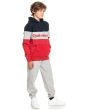 Sudadera con capucha Quiksilver Beach To School para chicos 8-16 años roja frontal