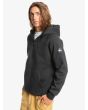 Hombre con sudadera con capucha y cremallera parcial Quiksilver Step Off gris izquierda