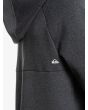 Hombre con sudadera con capucha y cremallera parcial Quiksilver Step Off gris logo