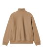 Sudadera con cremallera parcial Carhartt WIP American Script Peanut para hombre posterior