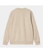Sudadera Carhartt WIP Script Embroidery Sweat Beige con logo negro para hombre posterior