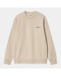 Sudadera Carhartt WIP Script Embroidery Sweat Beige con logo negro para hombre