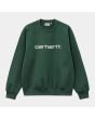 Sudadera Carhartt WIP Carhartt Sweatshirt verde con logo blanco para hombre