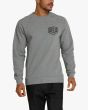 Hombre con sudadera Deus Ex Machina Ibiza Address Crew gris frontal
