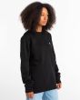 Mujer con sudadera Element Brand Cornell Classic negra unisex lateral