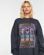Mujer con Sudadera Oversize Billabong Ride In Negra estampado delantero