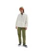 Mujer con sudadera de borreguillo y media cremallera Vans Pioneer Blanca frontal