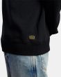 Hombre con sudadera de forro polar RVCA Recession Day Shift Negra etiqueta