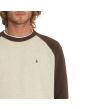 Hombre con sudadera de forro polar Volcom Homak Whitecap Grey logo bordado