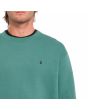 Hombre con Sudadera Volcom Single Stone Sea Green bordado logo