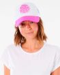 Gorra estilo camionero Rip Curl Surfers Essentials Trucker rosa y blanca para Mujer Modelo
