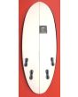 Tabla de Surf Shortboard Christenson Cafe Racer 5'8" blanca con cantos negros